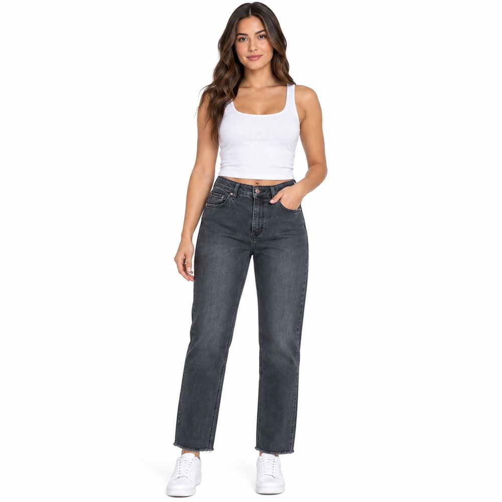 DL1961 Patti Straight High Rise Vintage Jeans Corvus Black Size 28